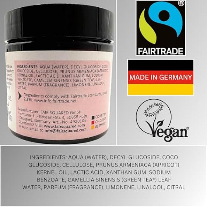 STRBOXONG FAIRTRADE DAY CREAM 100 ML FACE CARE WITH APRICOT AND GREEN TEA MOISTURISING DAY CREAM SOOTHING FACE CREAM FOR ALL SKIN TYPES - Image 2